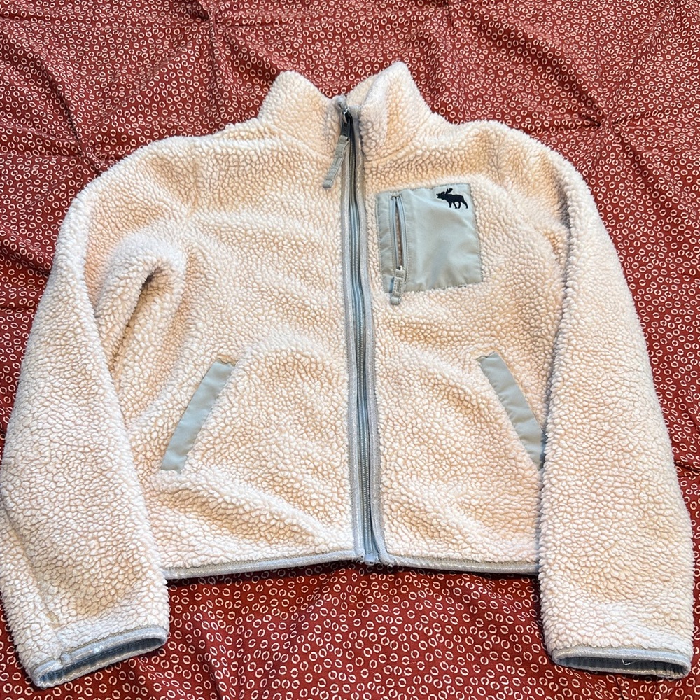 Abercrombie Kids Cream Sherpa Jacket